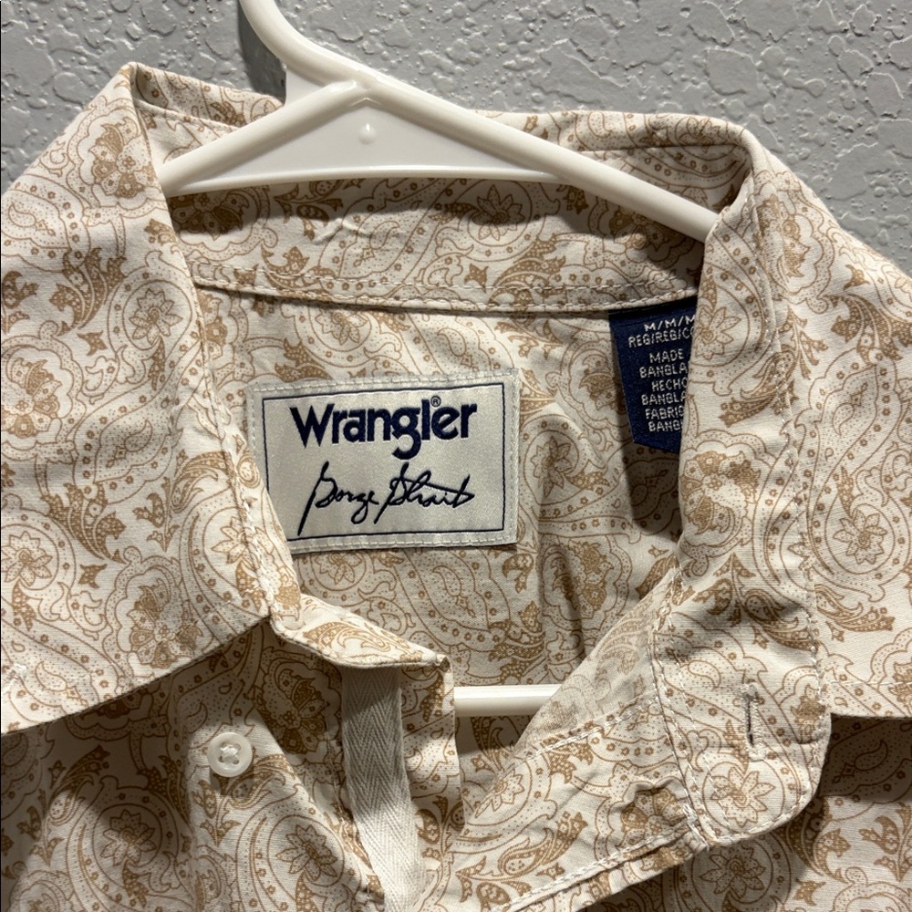 Wrangler Beige Paisley Short Sleeve Shirt